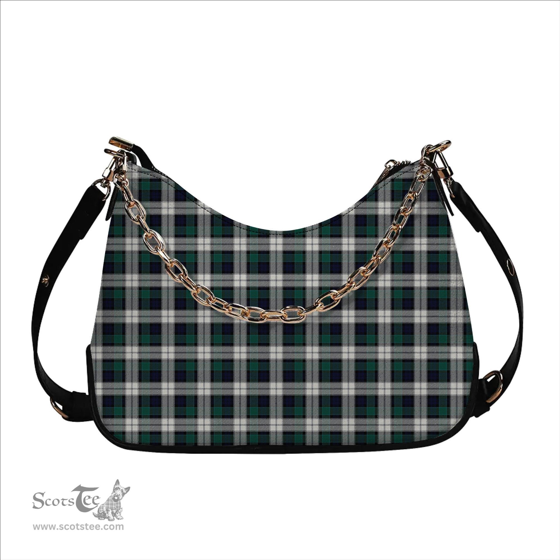 ScotsTee Shop Scottish Graham Dress Modern Tartan Handbag Women's Shoulder Bag With Chain