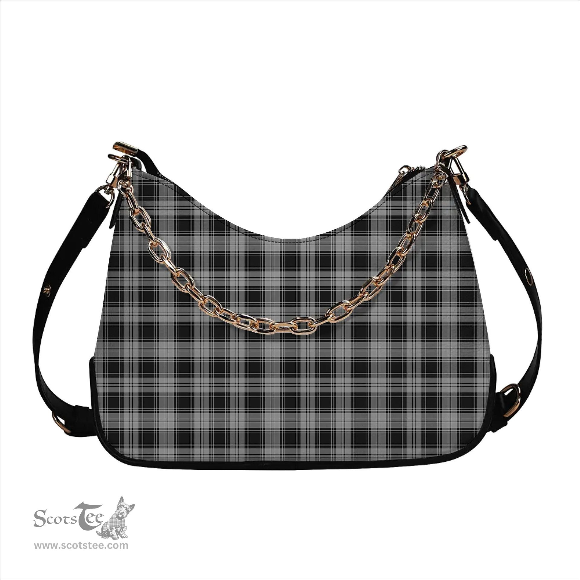 ScotsTee Shop Scottish Glen Tartan Handbag Women's Shoulder Bag With Chain