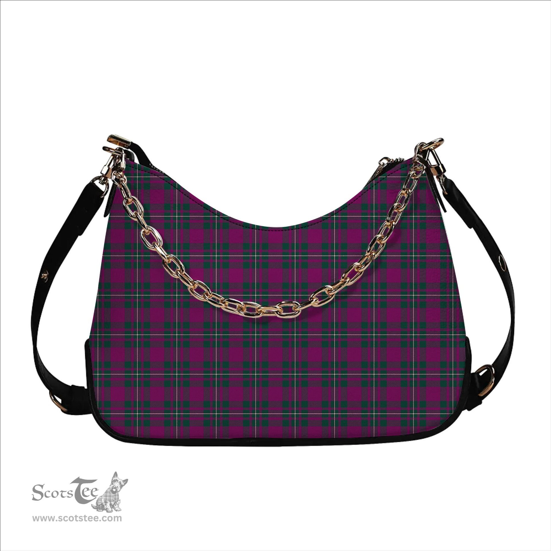 ScotsTee Shop Scottish Gregor Hunting Modern Tartan Handbag Women's Shoulder Bag With Chain