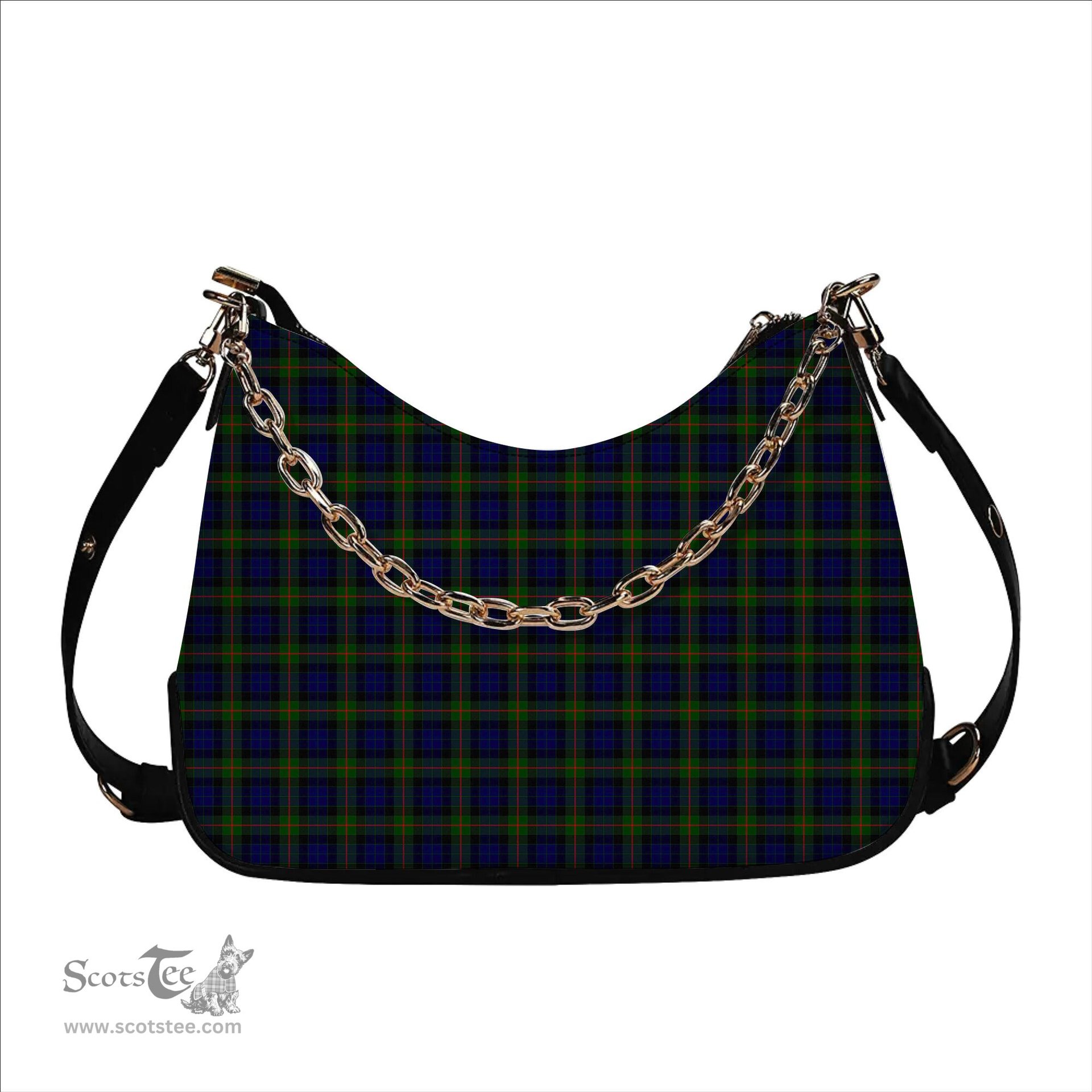 ScotsTee Shop Scottish Gunn Modern Tartan Handbag Women's Shoulder Bag With Chain