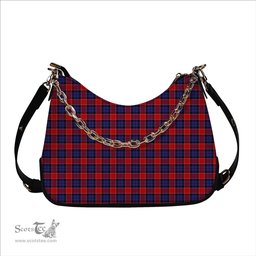 ScotsTee Shop Scottish Graham of Menteith Red Tartan Handbag Women's Shoulder Bag With Chain