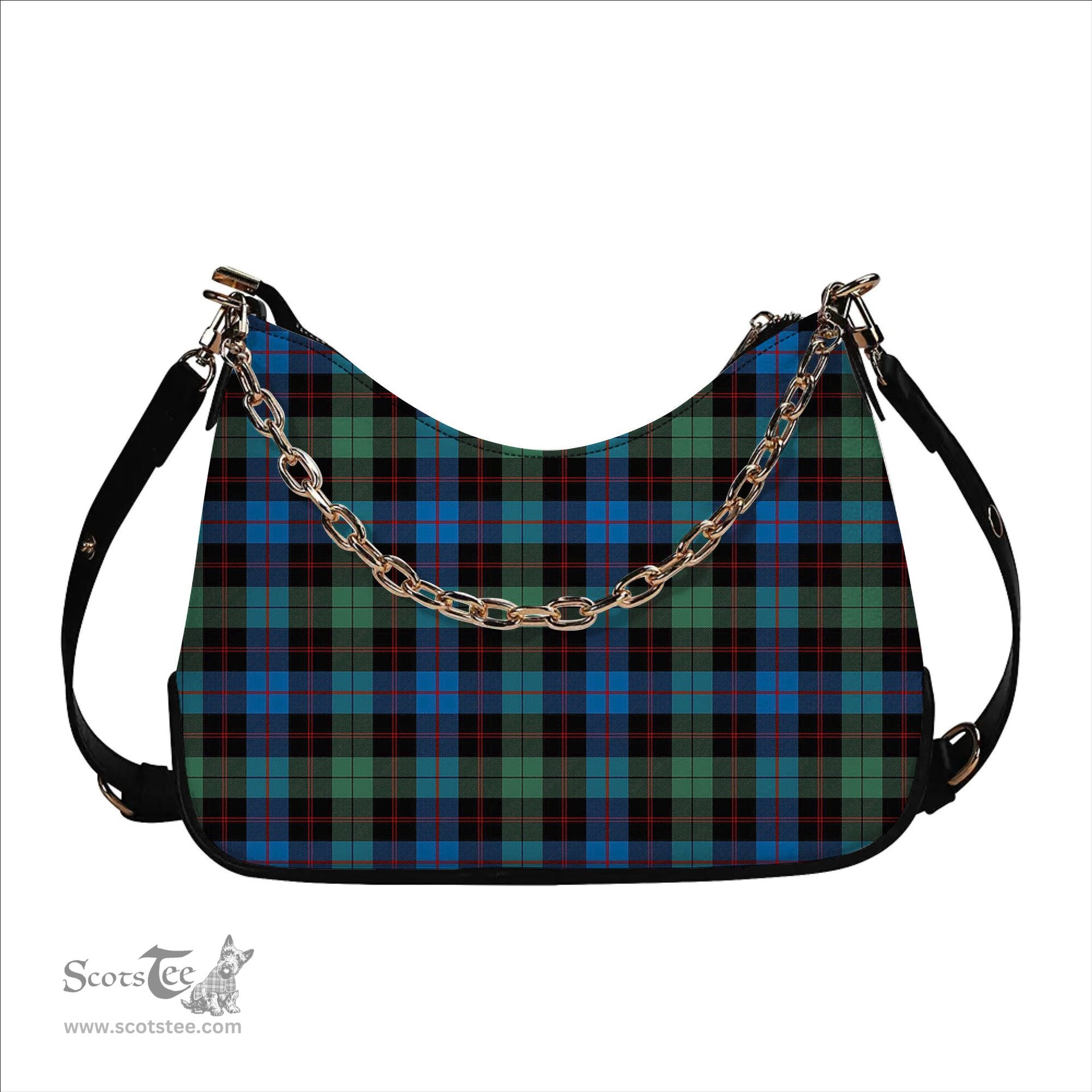 ScotsTee Shop Scottish Guthrie Ancient Tartan Handbag Women's Shoulder Bag With Chain