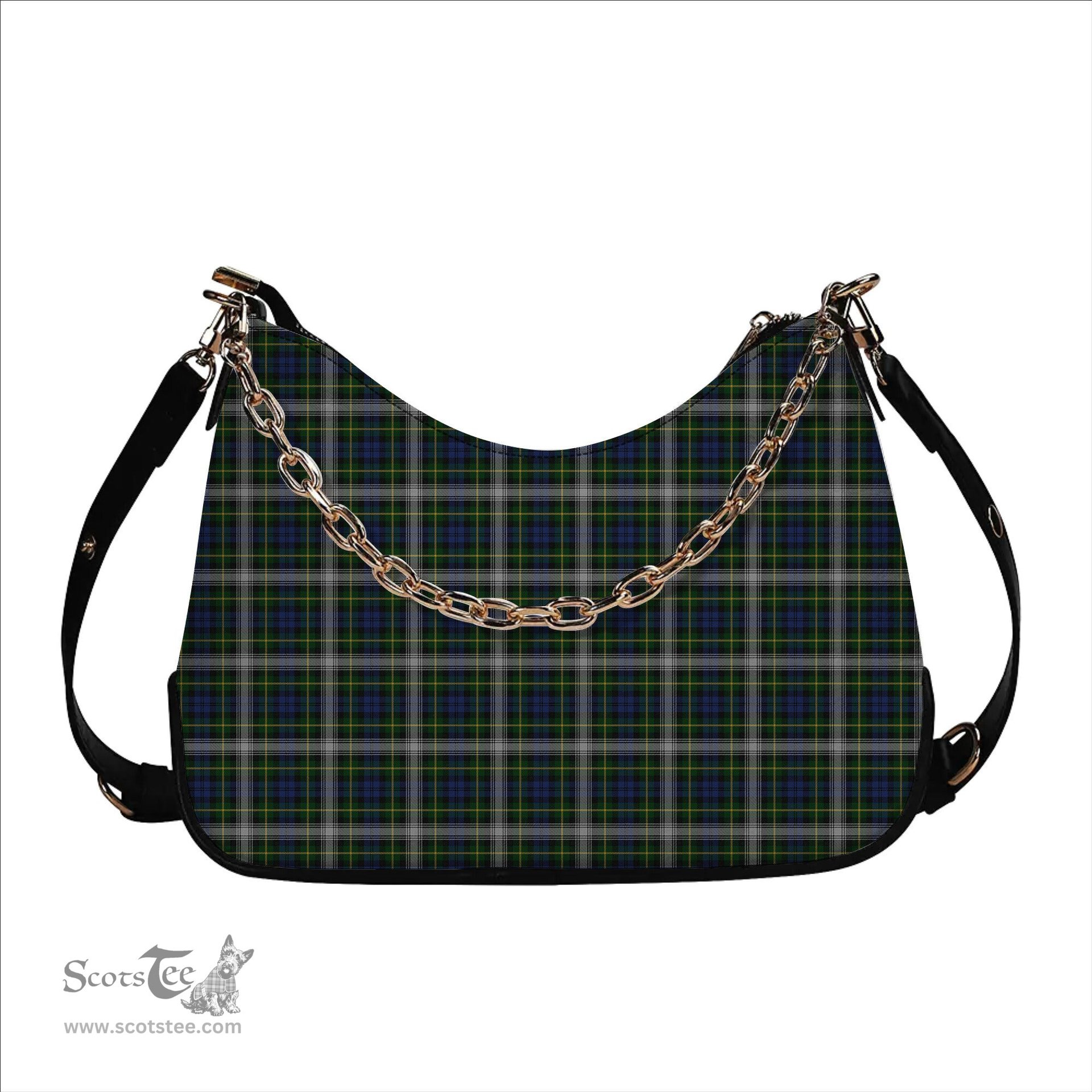 ScotsTee Shop Scottish Gordon Dress 2 Tartan Handbag Women's Shoulder Bag With Chain
