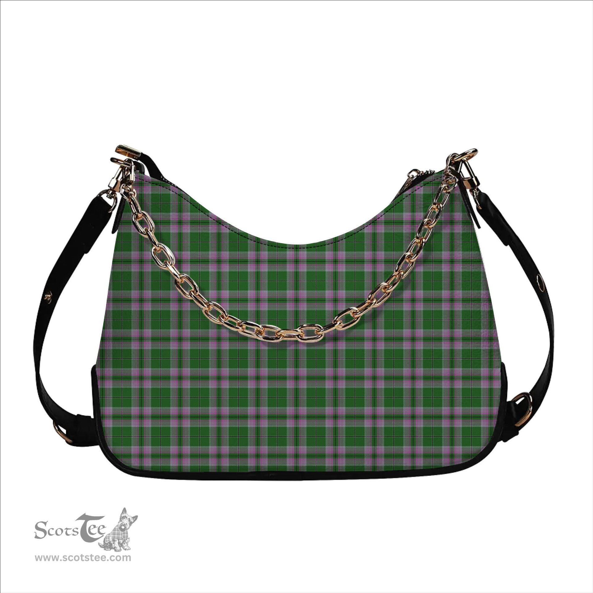 ScotsTee Shop Scottish Gray Hunting Ancient Tartan Handbag Women's Shoulder Bag With Chain