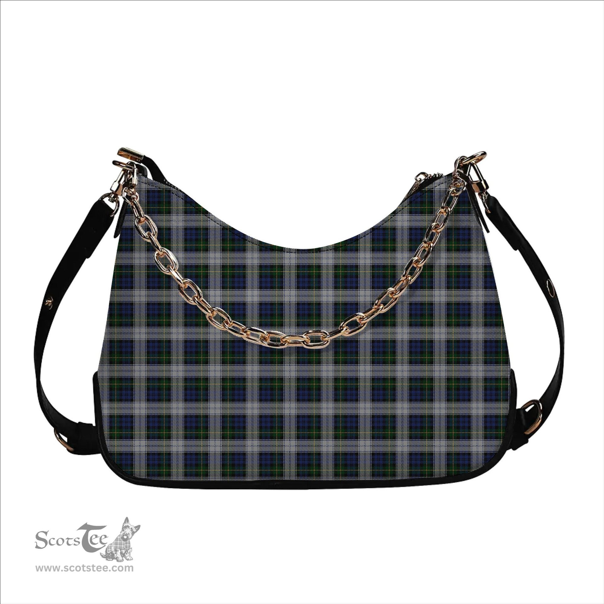 ScotsTee Shop Scottish Gordon Dress Original Tartan Handbag Women's Shoulder Bag With Chain