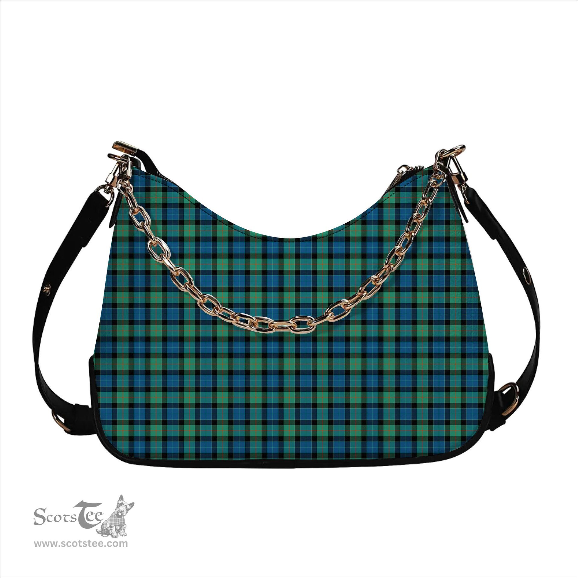 ScotsTee Shop Scottish Gunn Ancient Tartan Handbag Women's Shoulder Bag With Chain