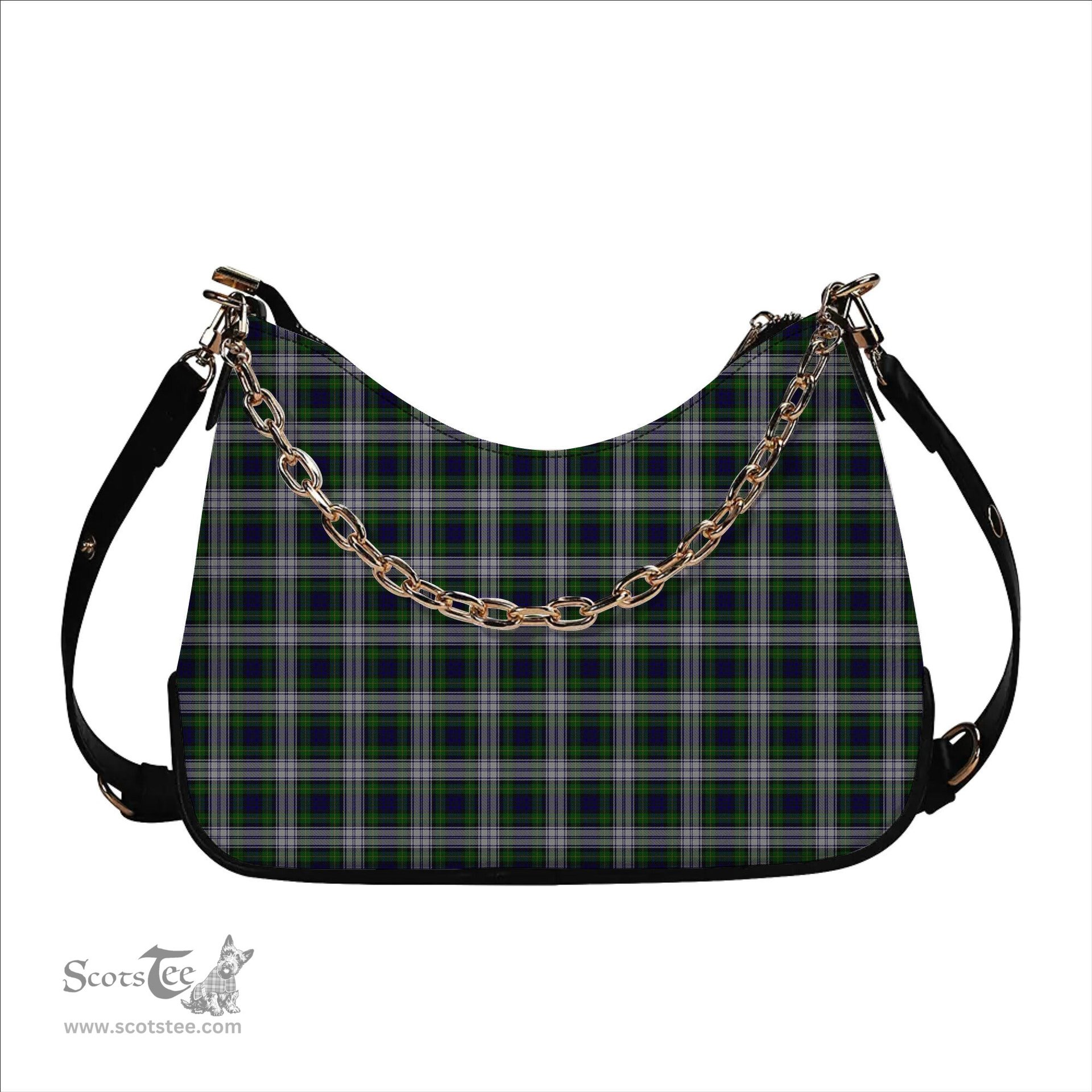 ScotsTee Shop Scottish Gordon Dress 1965 Tartan Handbag Women's Shoulder Bag With Chain
