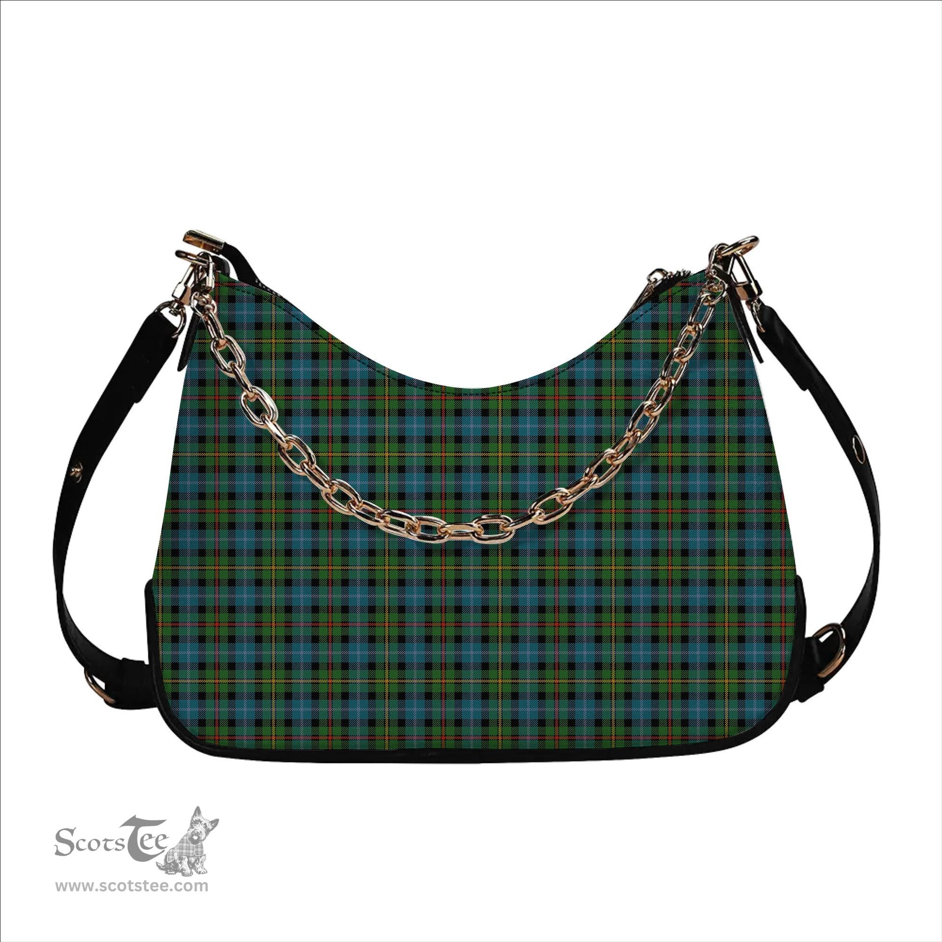 ScotsTee Shop Scottish Gow Hunting Ancient Tartan Handbag Women's Shoulder Bag With Chain
