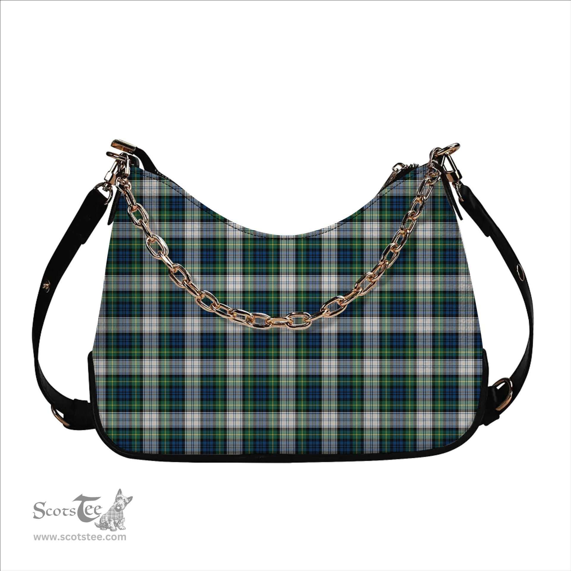 ScotsTee Shop Scottish Gordon Dress Ancient Tartan Handbag Women's Shoulder Bag With Chain