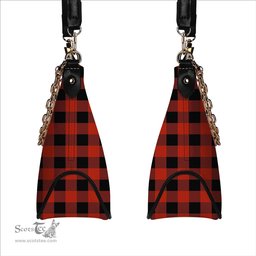 ScotsTee Shop Scottish Gregor Red & Black Ancient Tartan Handbag Women's Shoulder Bag With Chain