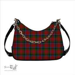 ScotsTee Shop Scottish Sturrock Blue & Black Tartan Handbag Women's Shoulder Bag With Chain