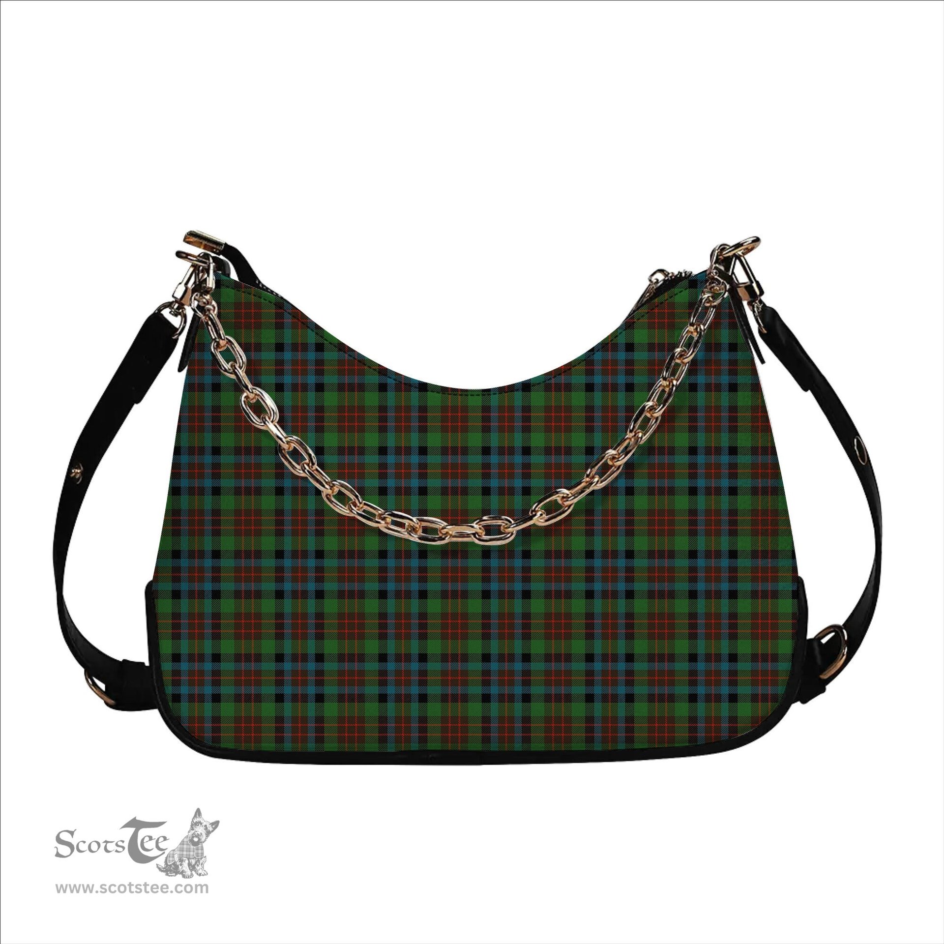 ScotsTee Shop Scottish MacDuff Hunting Ancient Tartan Handbag Women's Shoulder Bag With Chain