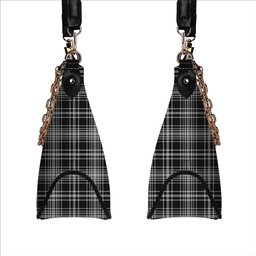 ScotsTee Shop Scottish MacLean Black and White Tartan Handbag Women's Shoulder Bag With Chain