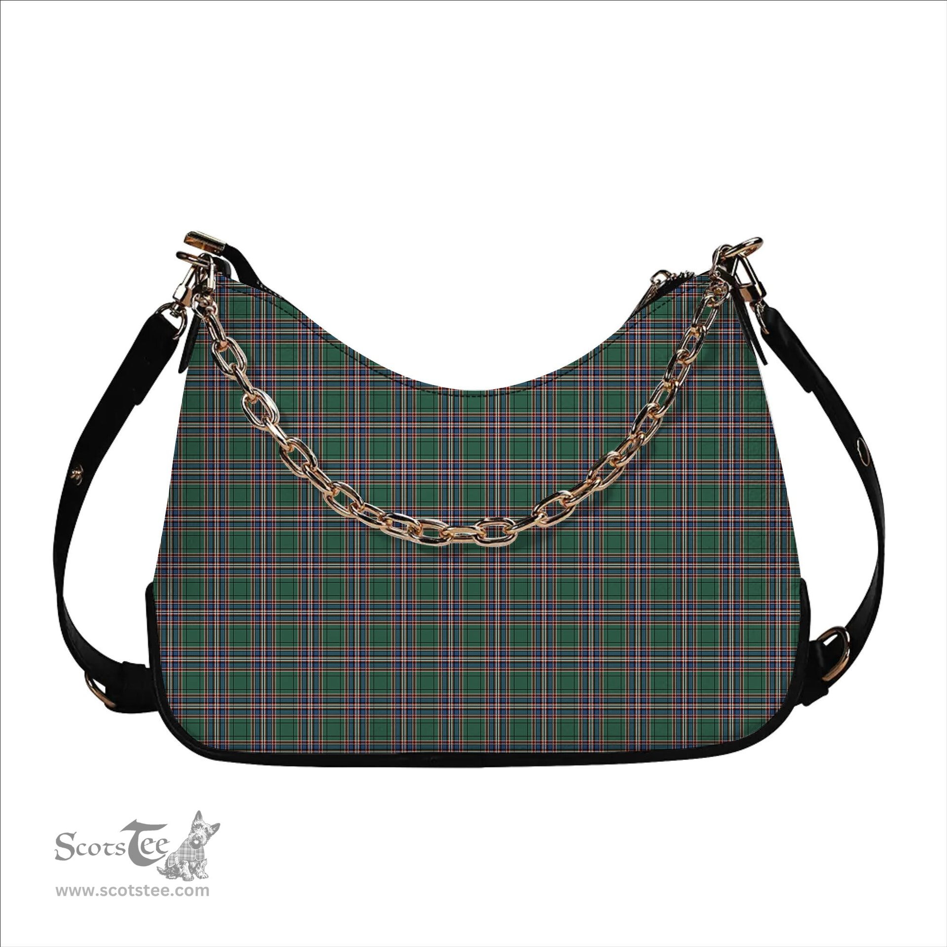 ScotsTee Shop Scottish McFarlane Hunting Ancient Tartan Handbag Women's Shoulder Bag With Chain