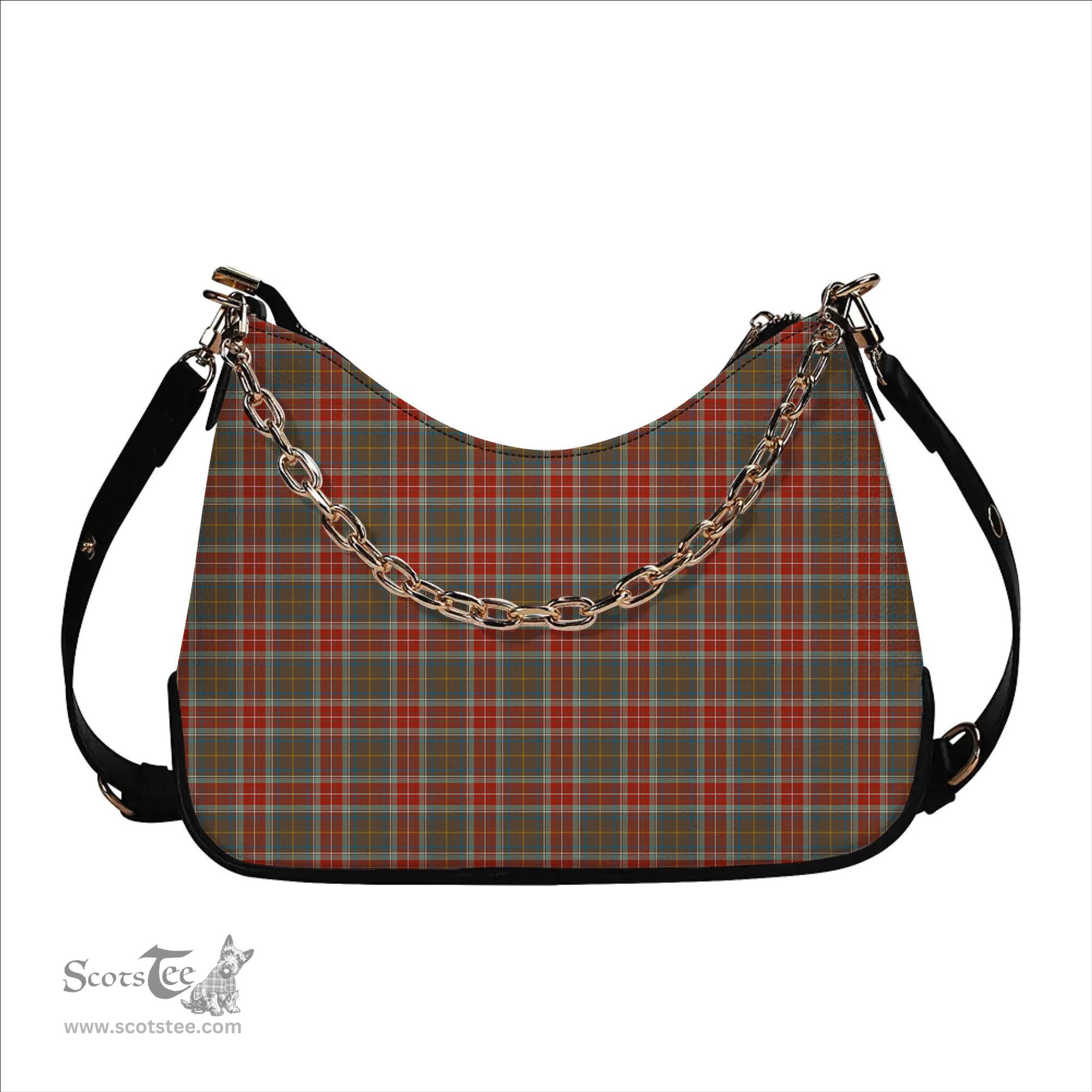 ScotsTee Shop Scottish Muirhead Hunting Ancient Tartan Handbag Women's Shoulder Bag With Chain