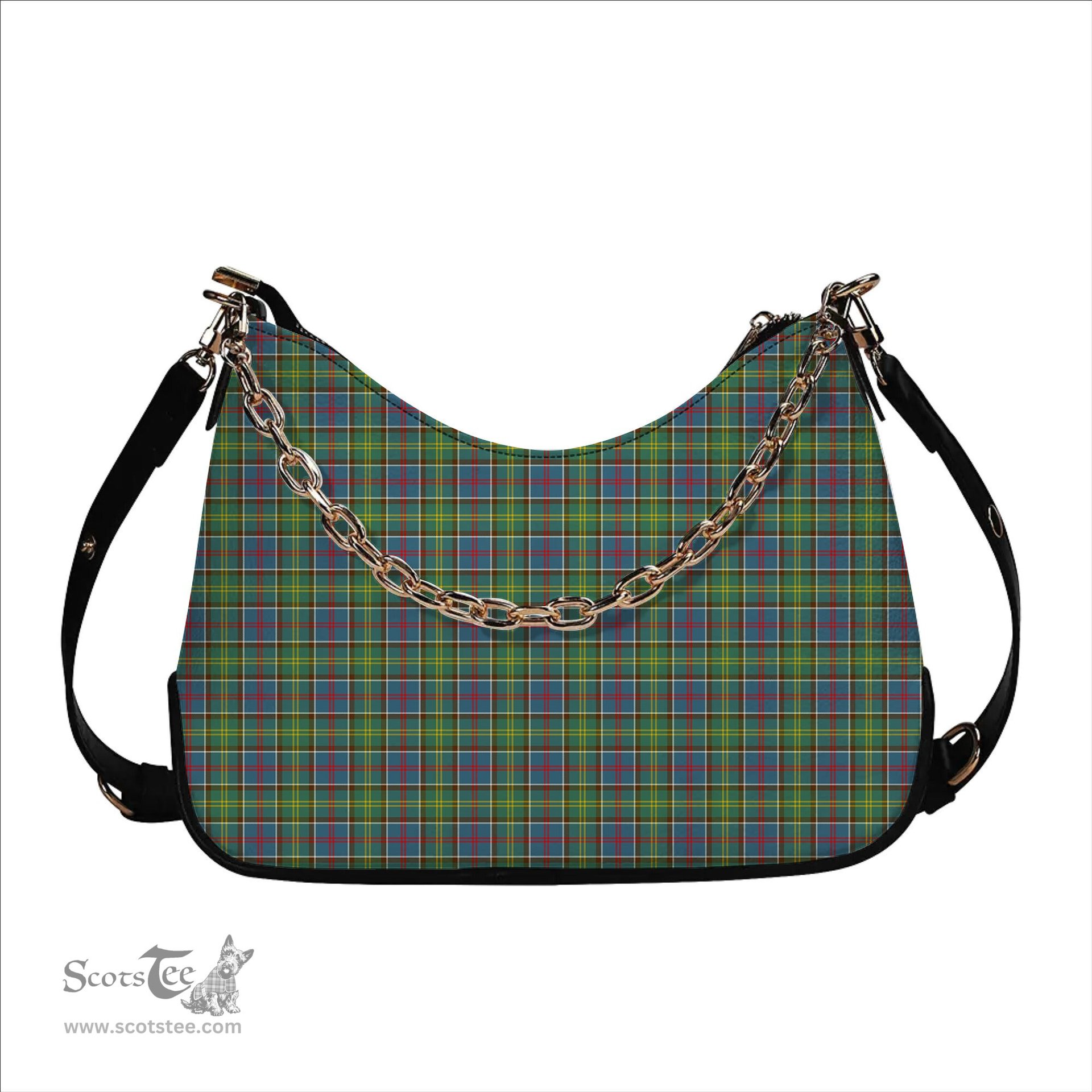 ScotsTee Shop Scottish Whitelaw Tartan Handbag Women's Shoulder Bag With Chain
