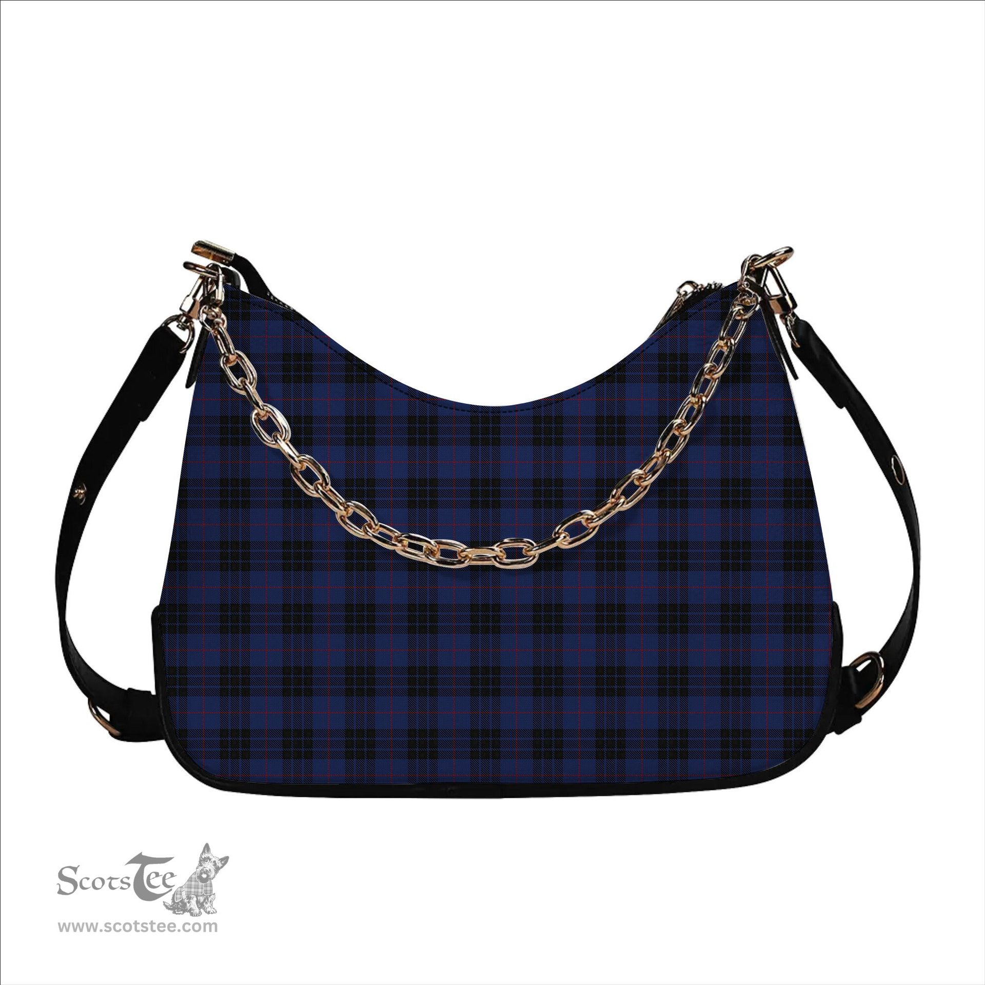 ScotsTee Shop Scottish McKay Blue #02 Tartan Handbag Women's Shoulder Bag With Chain