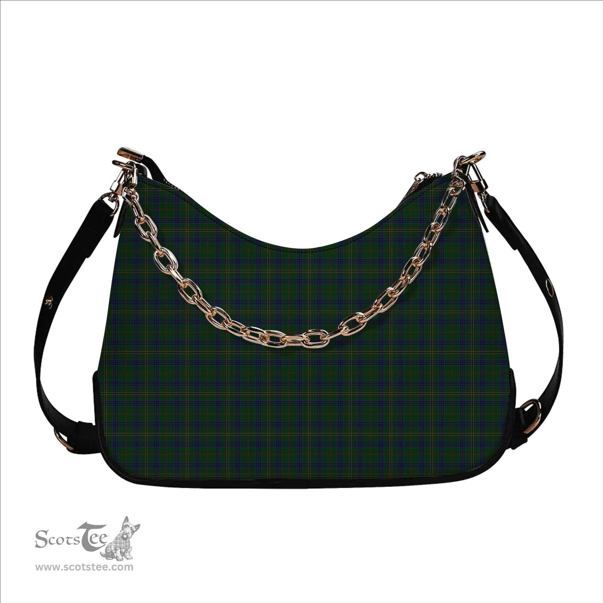 ScotsTee Shop Scottish Kennedy Tartan Handbag Women's Shoulder Bag With Chain