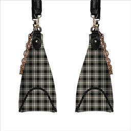 ScotsTee Shop Scottish Menzies Black & White Ancient Tartan Handbag Women's Shoulder Bag With Chain