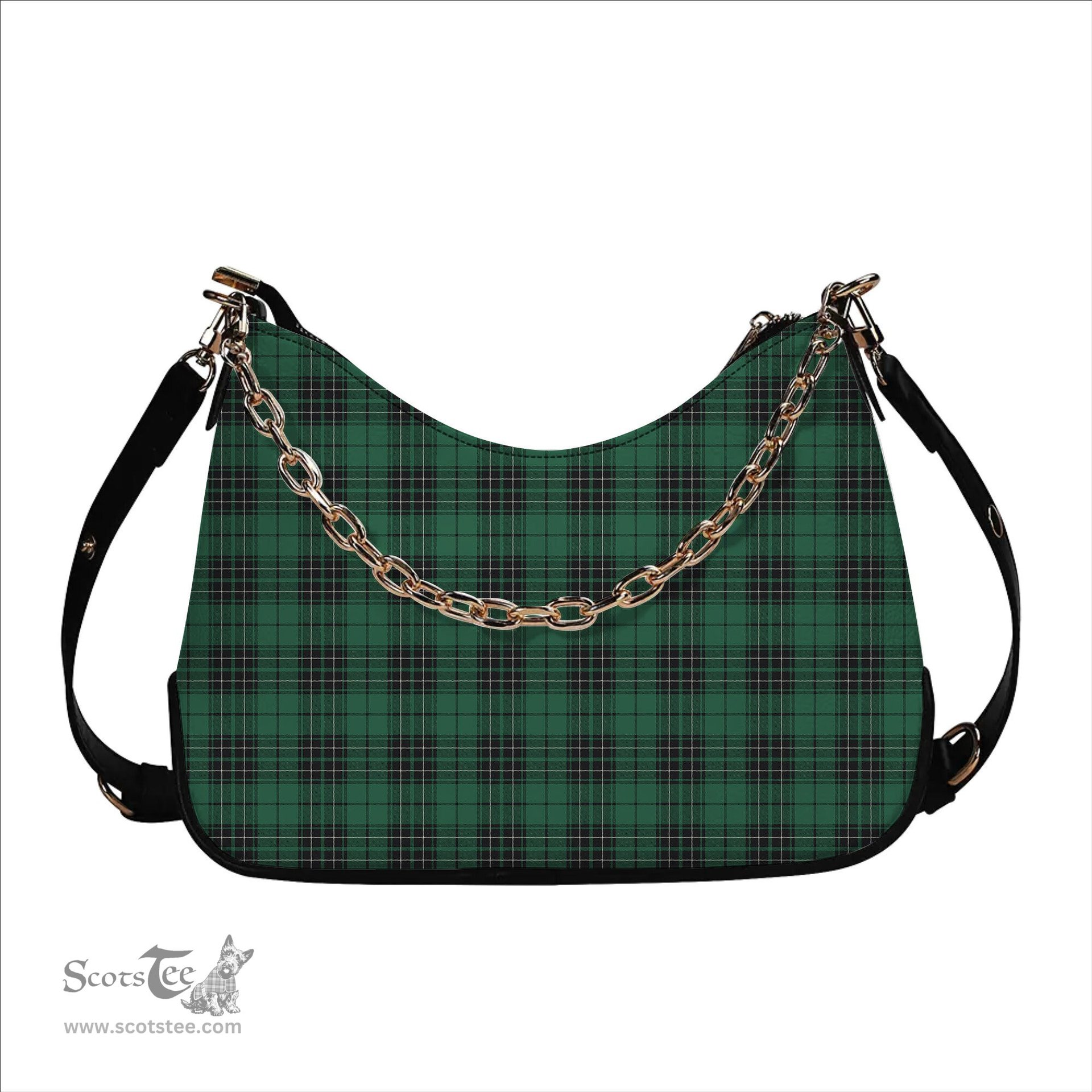 ScotsTee Shop Scottish McLean Hunting Ancient Tartan Handbag Women's Shoulder Bag With Chain