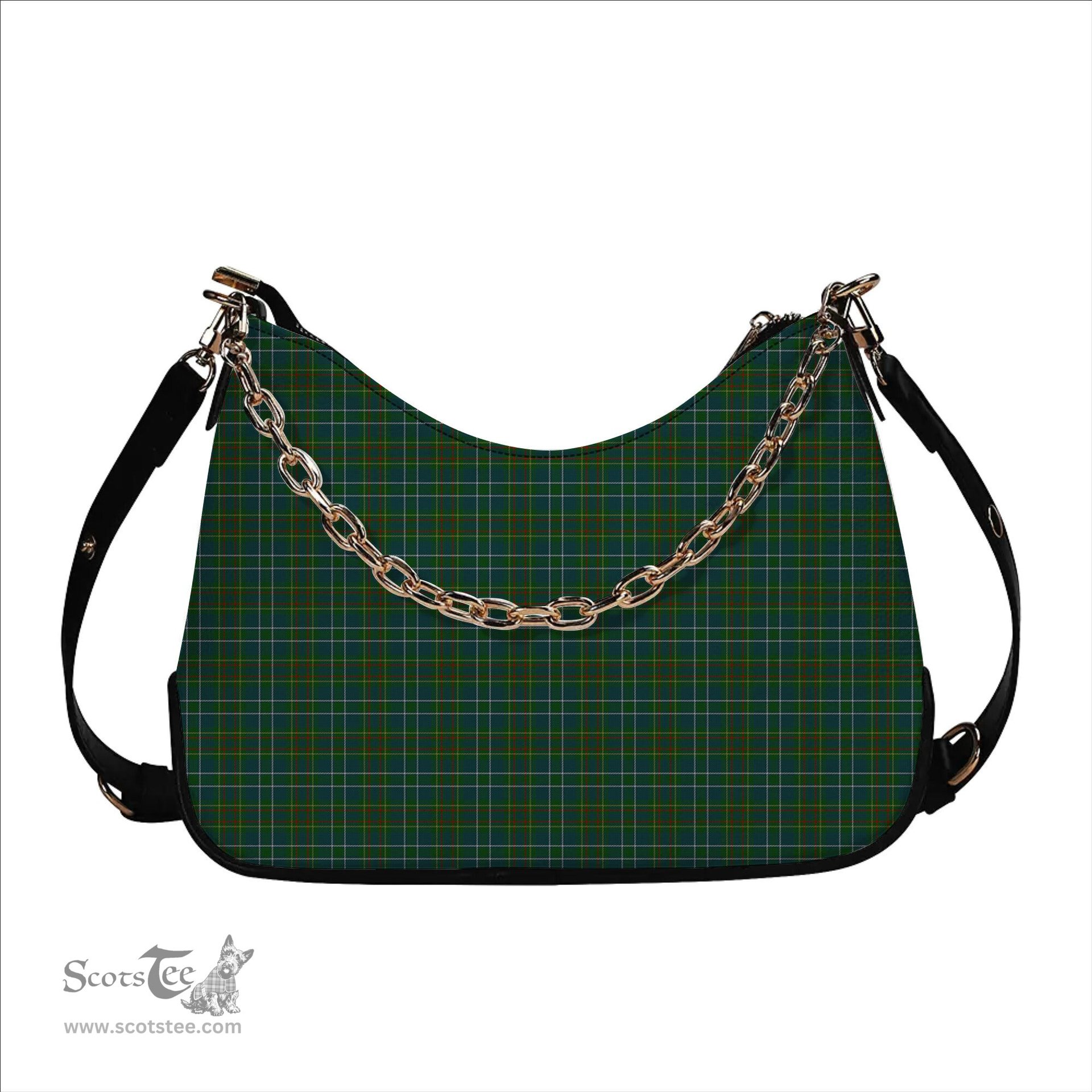 ScotsTee Shop Scottish Harkness Hunting Tartan Handbag Women's Shoulder Bag With Chain