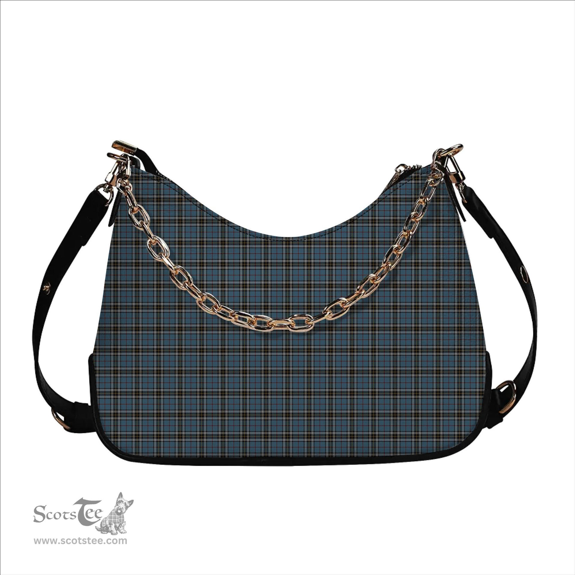 ScotsTee Shop Scottish McTavish Dress Tartan Handbag Women's Shoulder Bag With Chain