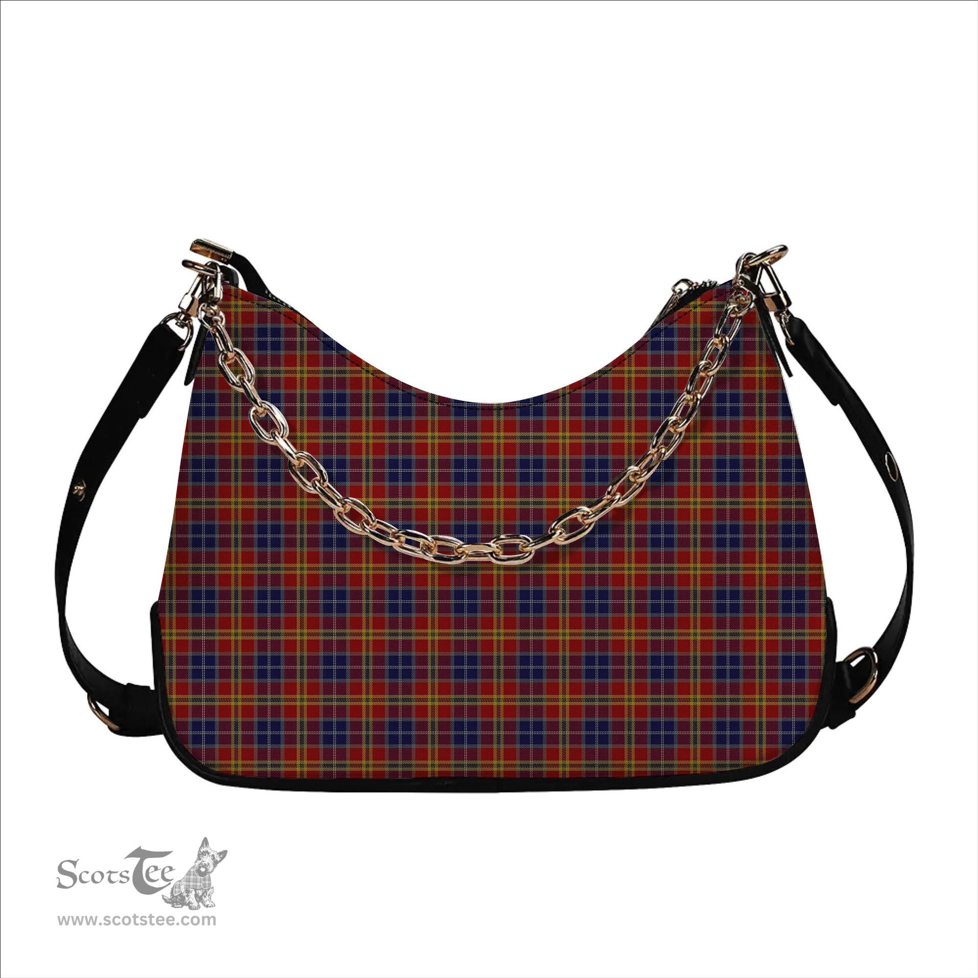 ScotsTee Shop Scottish Lermontov Tartan Handbag Women's Shoulder Bag With Chain