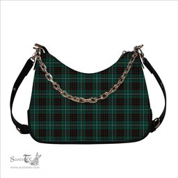 ScotsTee Shop Scottish MacAulay of Lewis Modern Tartan Handbag Women's Shoulder Bag With Chain