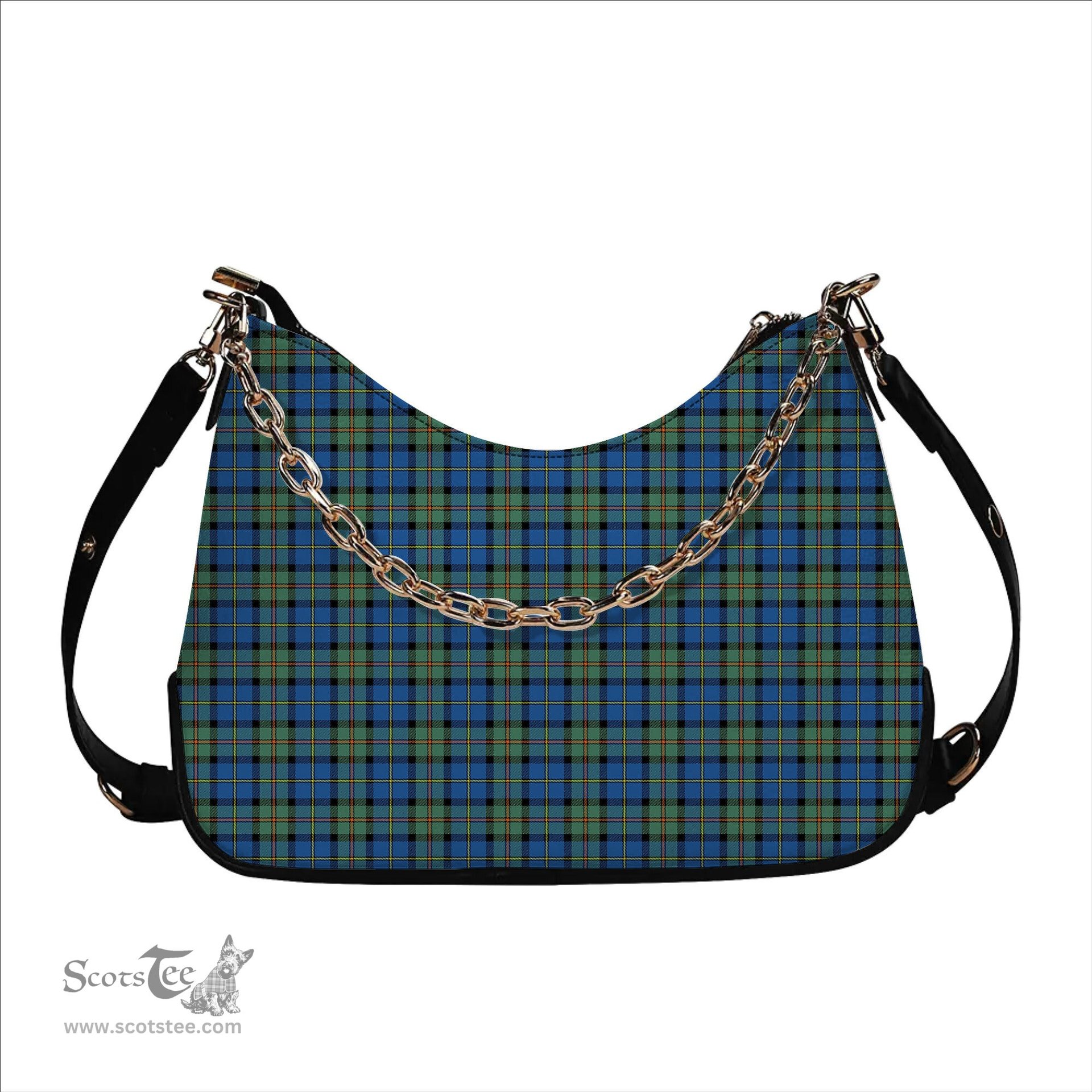 ScotsTee Shop Scottish MacLeod of Harris Ancient Tartan Handbag Women's Shoulder Bag With Chain