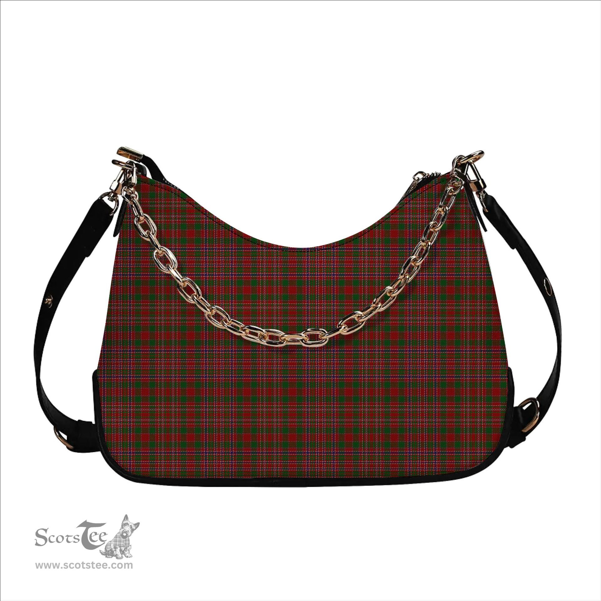 ScotsTee Shop Scottish MacAlister 1950 Tartan Handbag Women's Shoulder Bag With Chain
