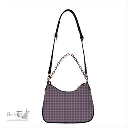 ScotsTee Shop Scottish Harris Lilac Tartan Handbag Women's Shoulder Bag With Chain