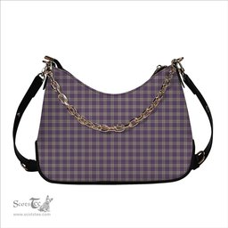 ScotsTee Shop Scottish Harris Lilac Tartan Handbag Women's Shoulder Bag With Chain