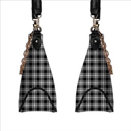 ScotsTee Shop Scottish Menzies Black & White Modern Tartan Handbag Women's Shoulder Bag With Chain