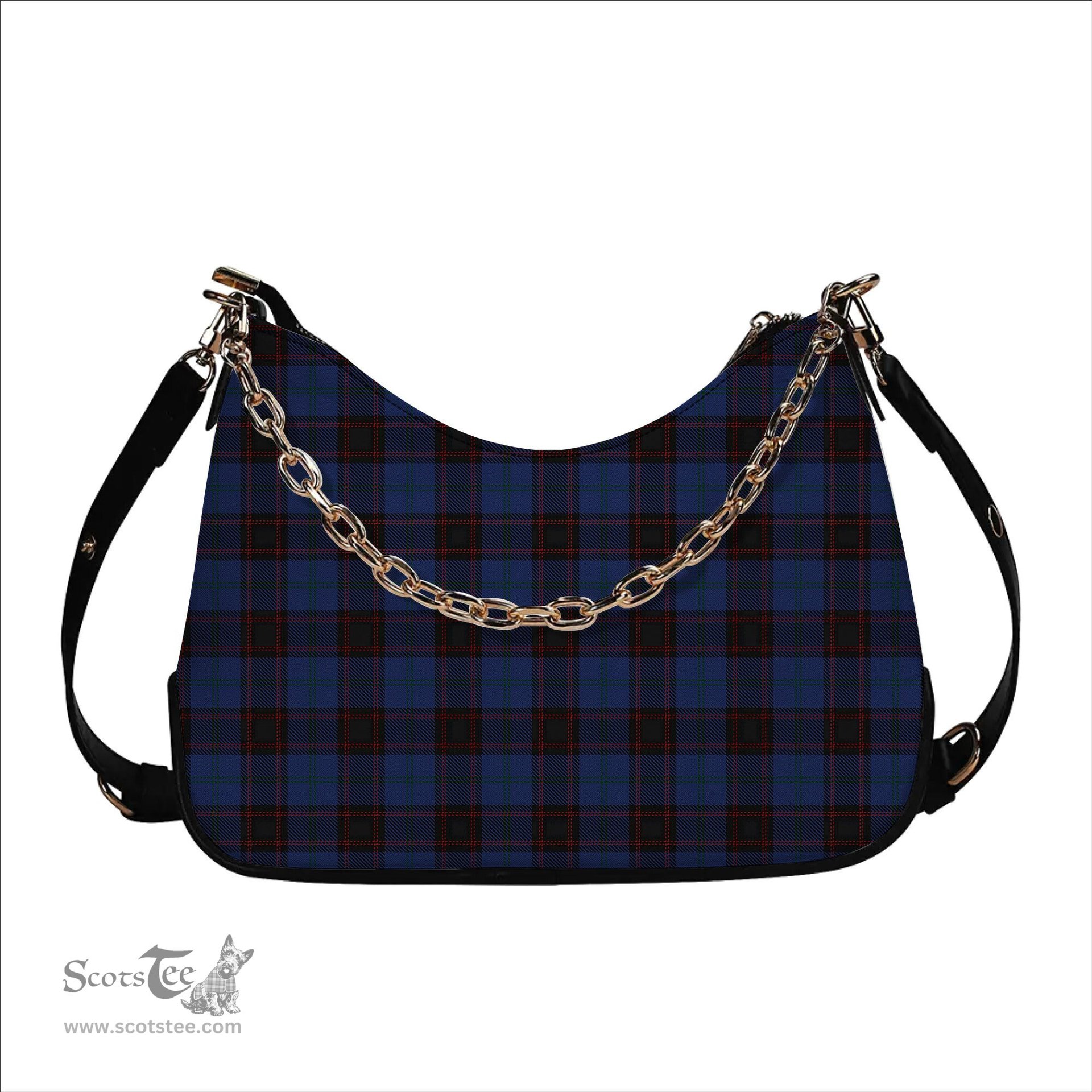 ScotsTee Shop Scottish Hume Tartan Handbag Women's Shoulder Bag With Chain