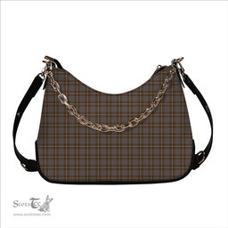 ScotsTee Shop Scottish MacIntyre Hunting Weathered Tartan Handbag Women's Shoulder Bag With Chain