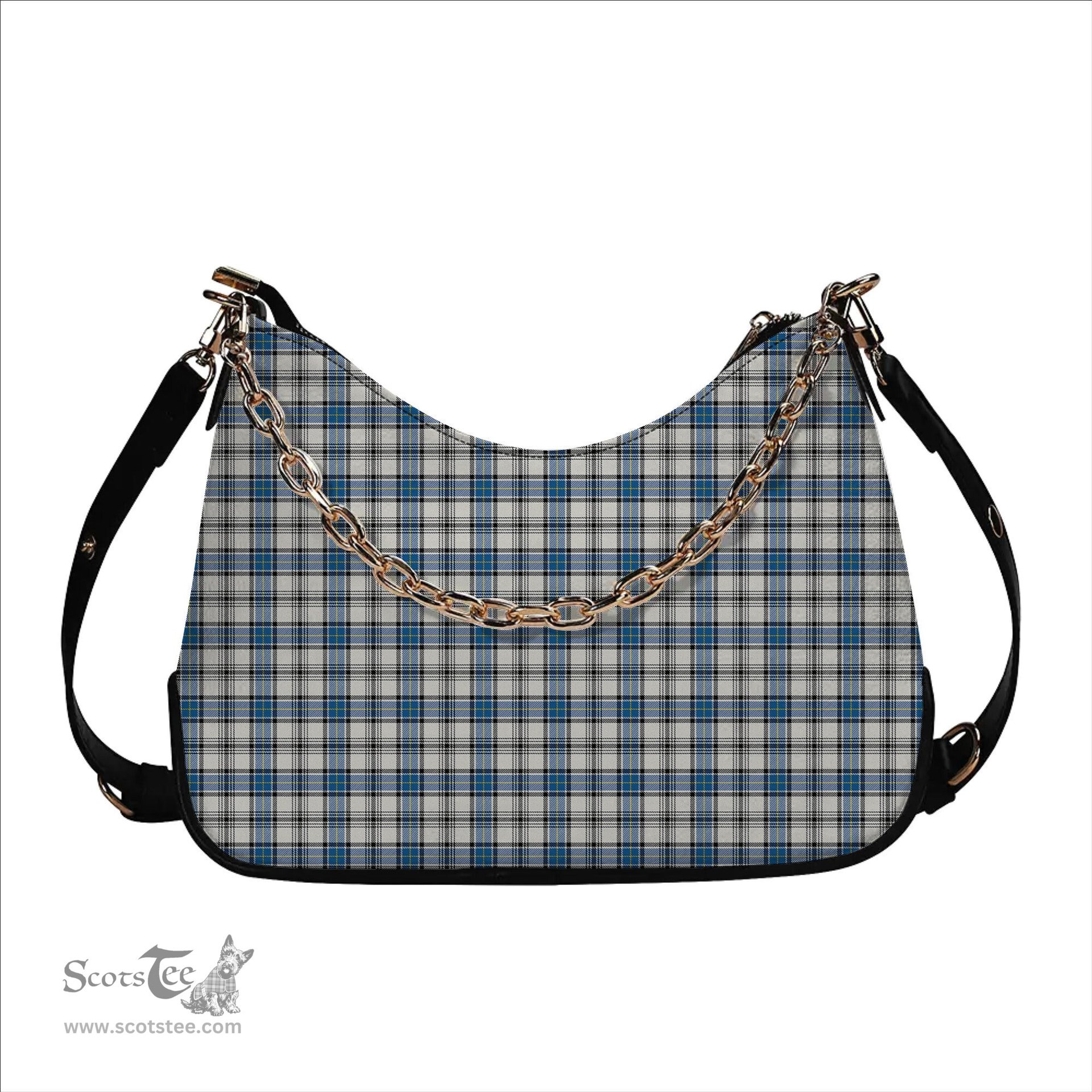 ScotsTee Shop Scottish Hannay Ancient Tartan Handbag Women's Shoulder Bag With Chain