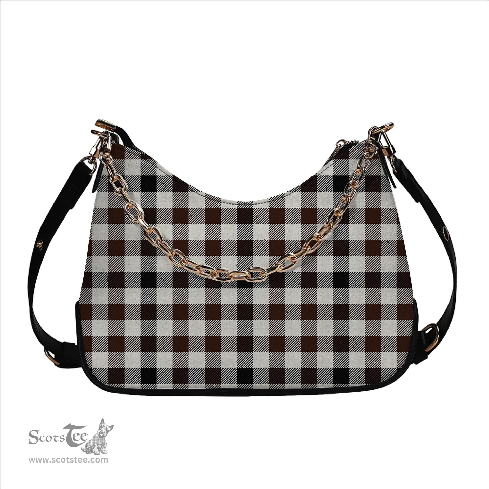 ScotsTee Shop Scottish Hogg Modern Tartan Handbag Women's Shoulder Bag With Chain