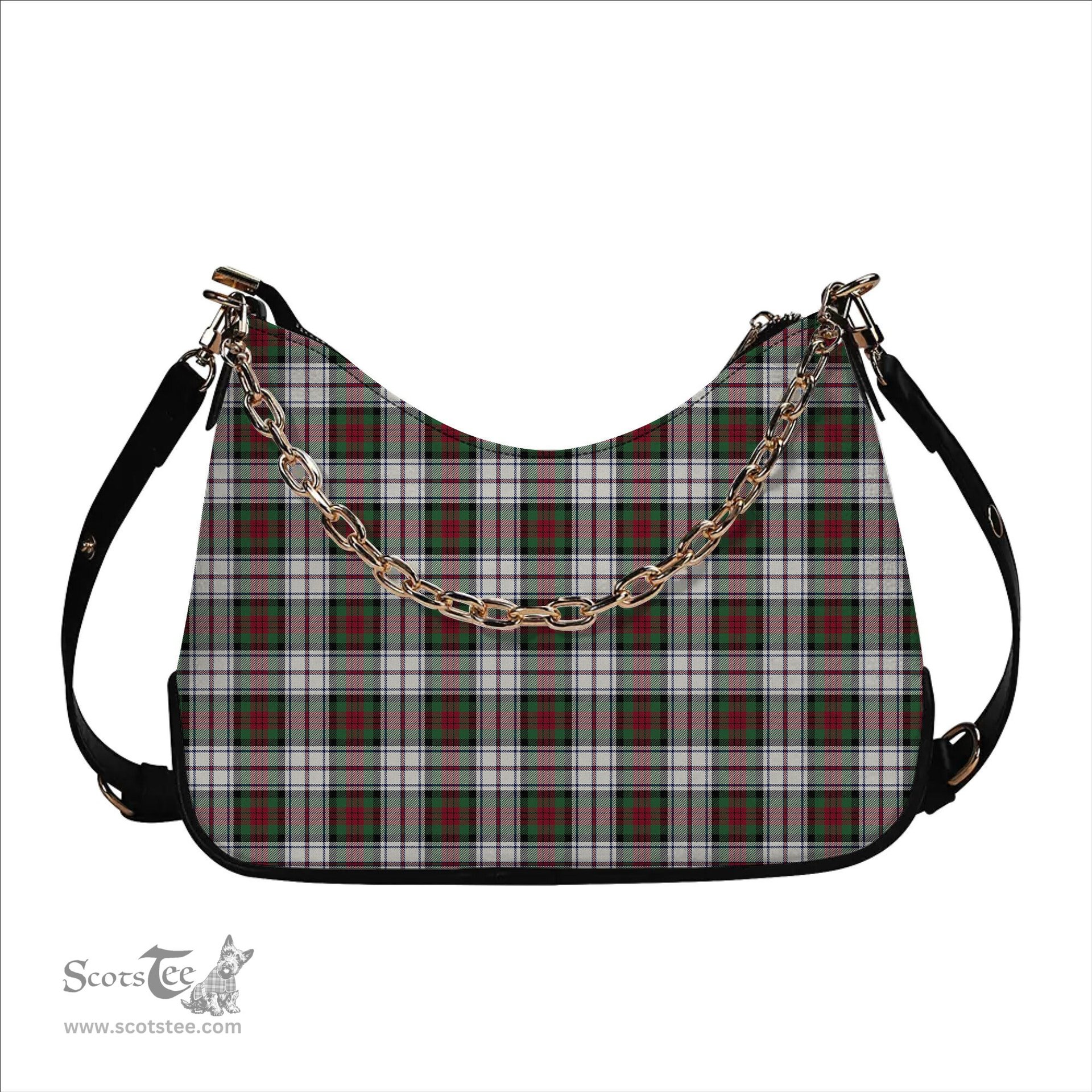 ScotsTee Shop Scottish MacDuff Dress Modern Tartan Handbag Women's Shoulder Bag With Chain