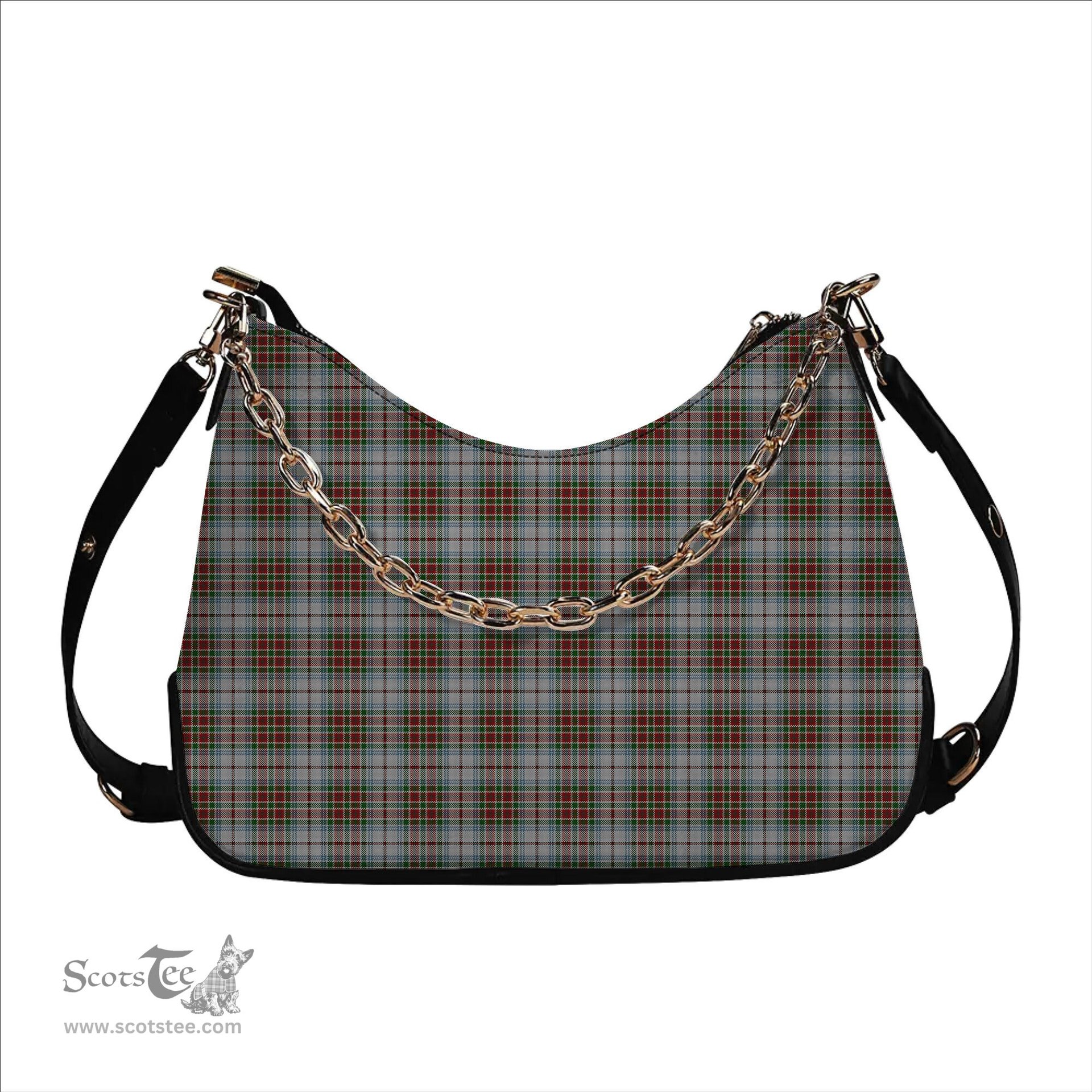 ScotsTee Shop Scottish McBean Dress Tartan Handbag Women's Shoulder Bag With Chain