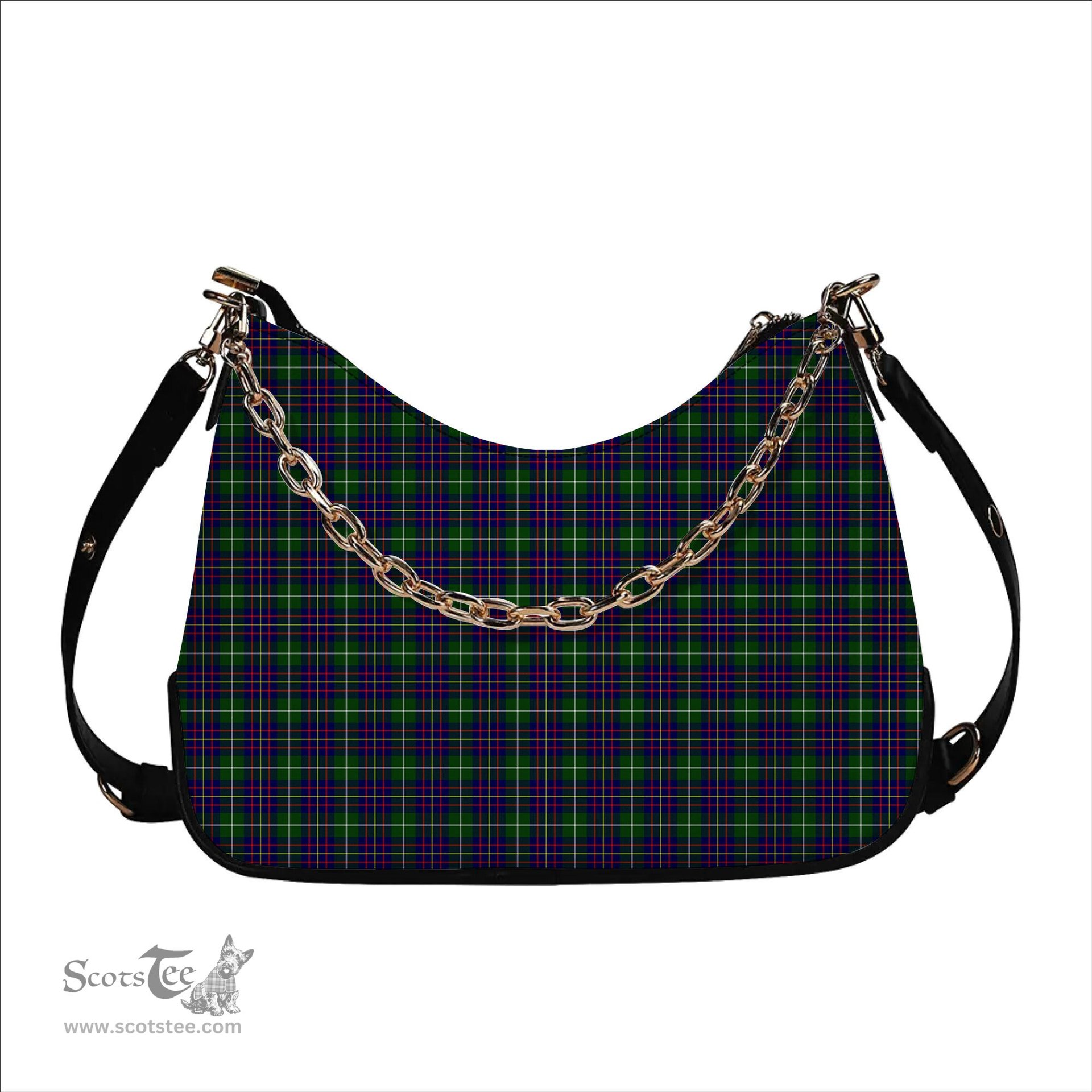 ScotsTee Shop Scottish Inglis Modern Tartan Handbag Women's Shoulder Bag With Chain