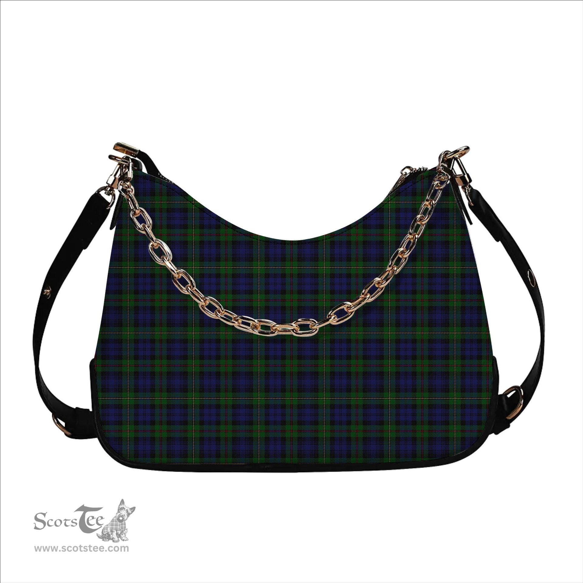 ScotsTee Shop Scottish MacEwen Clans Originaux Tartan Handbag Women's Shoulder Bag With Chain