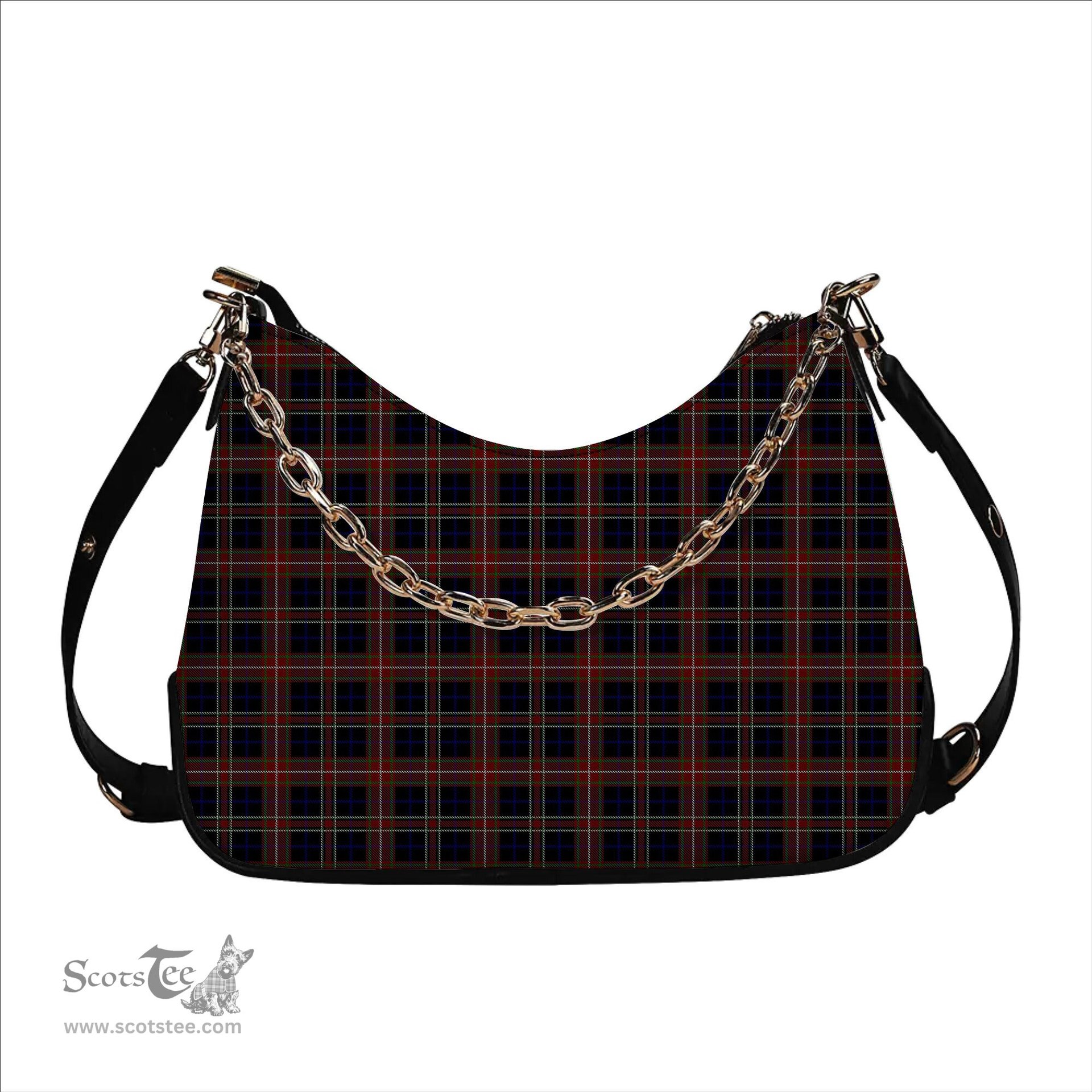 ScotsTee Shop Scottish York Region Pipe Band Tartan Handbag Women's Shoulder Bag With Chain