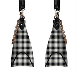 ScotsTee Shop Scottish MacFie Black & White Ancient Tartan Handbag Women's Shoulder Bag With Chain