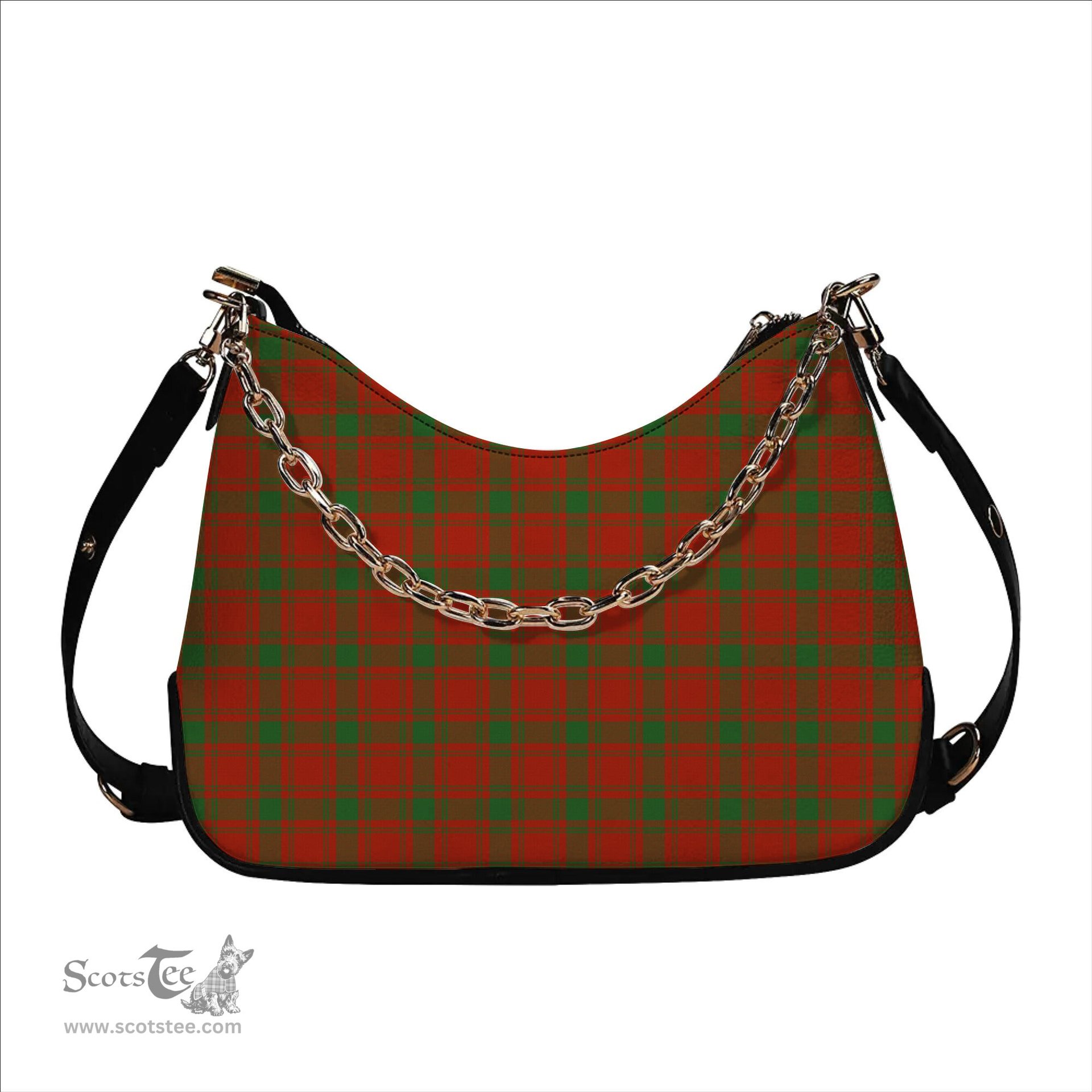ScotsTee Shop Scottish McQuarrie Ancient Tartan Handbag Women's Shoulder Bag With Chain
