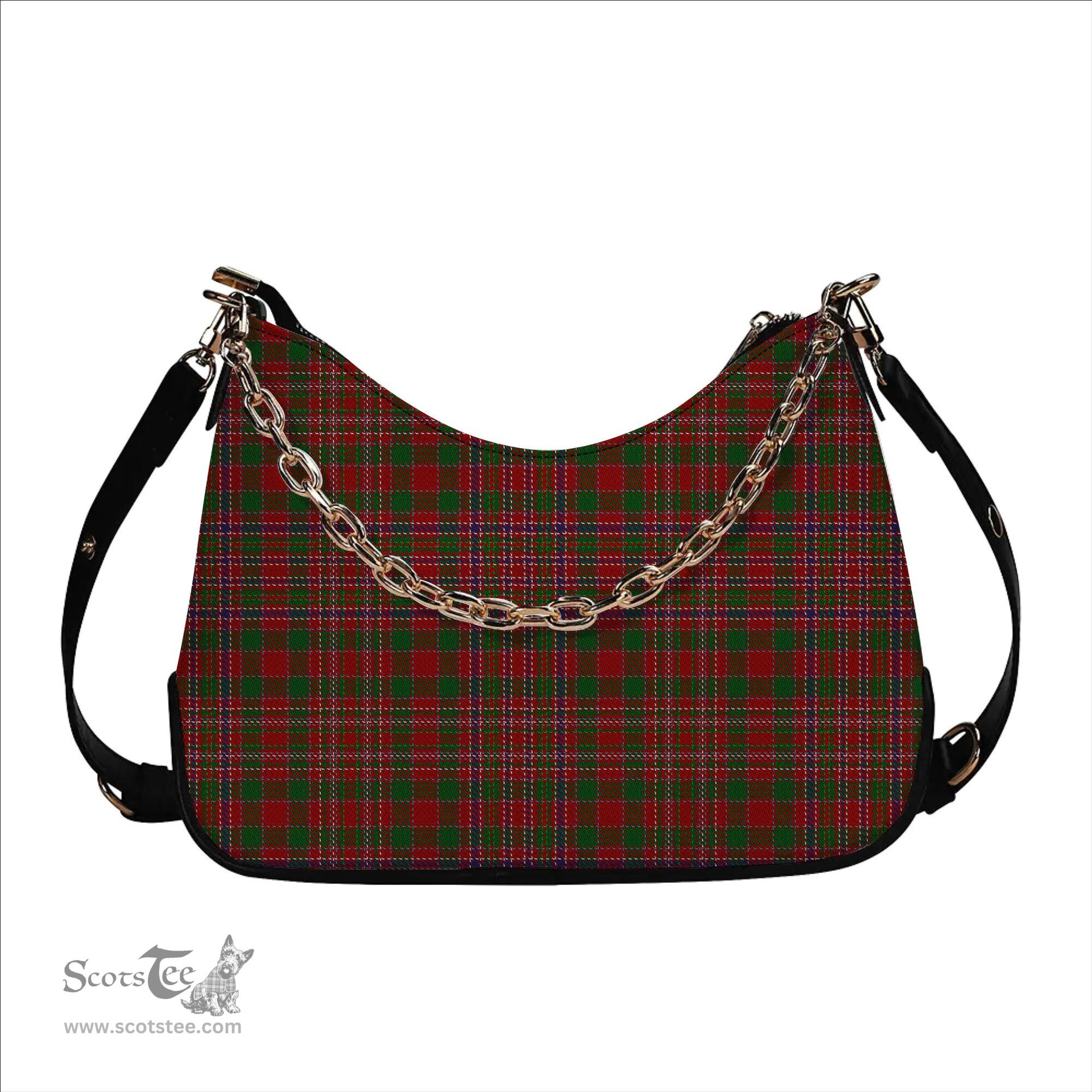 ScotsTee Shop Scottish McAlister Modern Tartan Handbag Women's Shoulder Bag With Chain