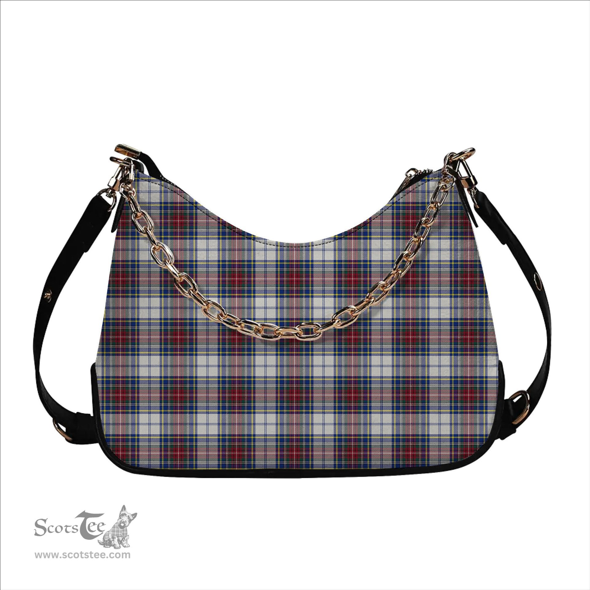 ScotsTee Shop Scottish McBeth Dress  Modern Tartan Handbag Women's Shoulder Bag With Chain