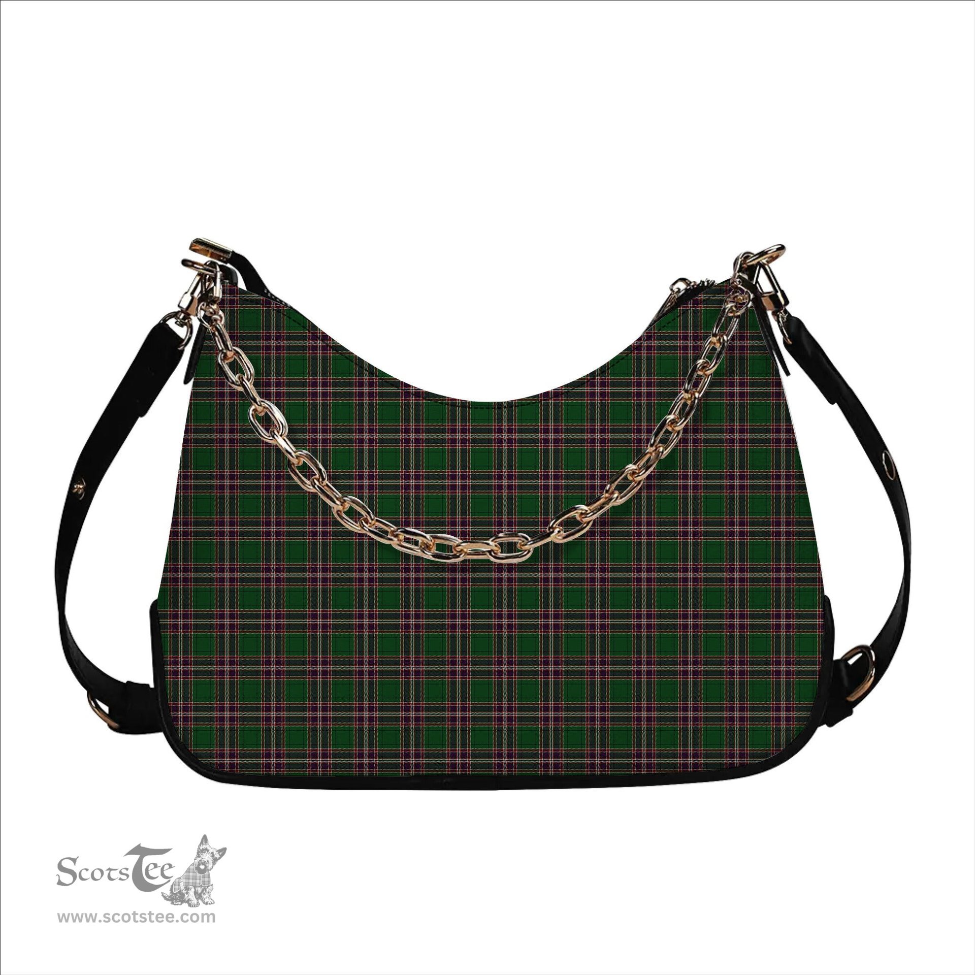 ScotsTee Shop Scottish MacFarlane Hunting Tartan Handbag Women's Shoulder Bag With Chain