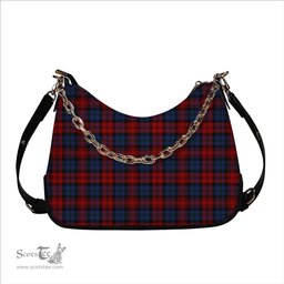 ScotsTee Shop Scottish McLachlan Modern Tartan Handbag Women's Shoulder Bag With Chain