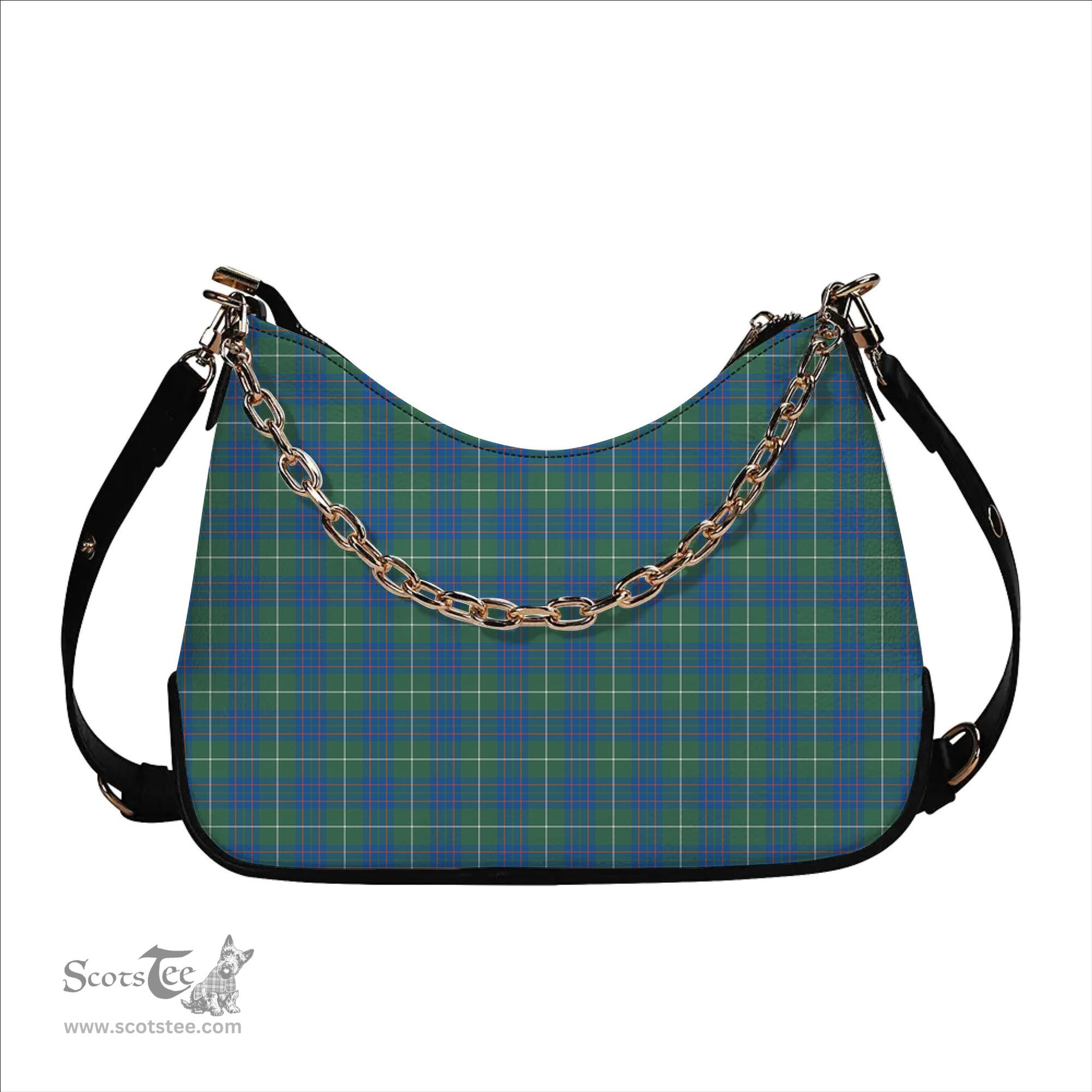 ScotsTee Shop Scottish MacIntyre Hunting Ancient Tartan Handbag Women's Shoulder Bag With Chain