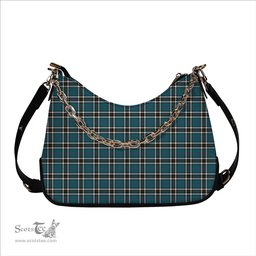 ScotsTee Shop Scottish MacThomas Blue Ancient Tartan Handbag Women's Shoulder Bag With Chain